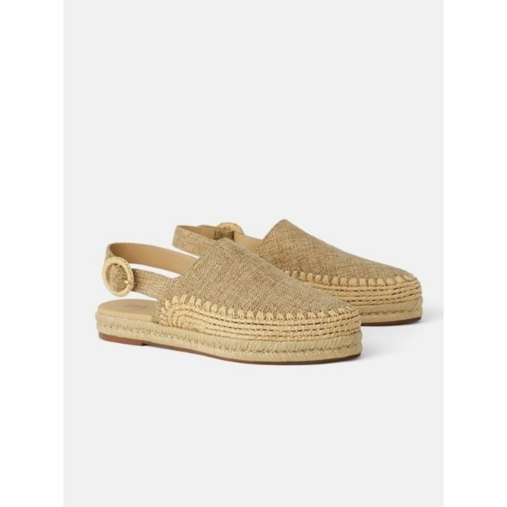 ZARA Beige espadrille sandals | Jute woven summer | Size 35 EU